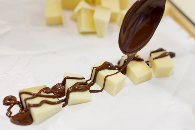 Chocolate Covered Cheese Bites for Valentines Day