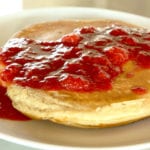 Nutella Filled Pancakes with Strawberry Syrup