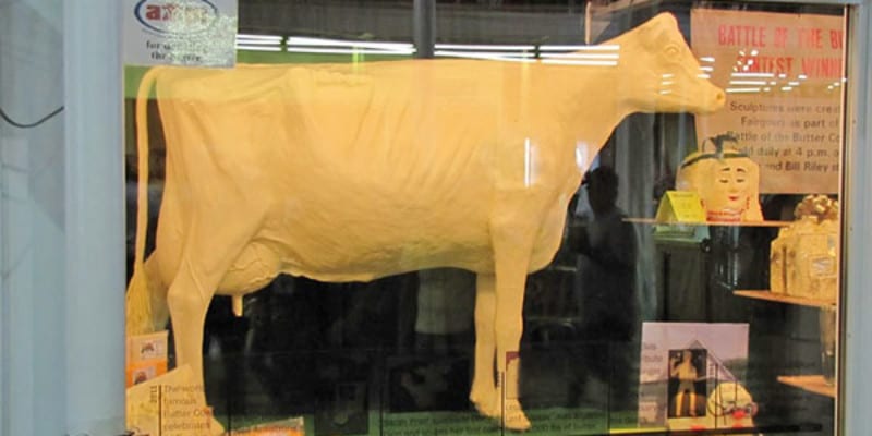 Statue of a all whitecow