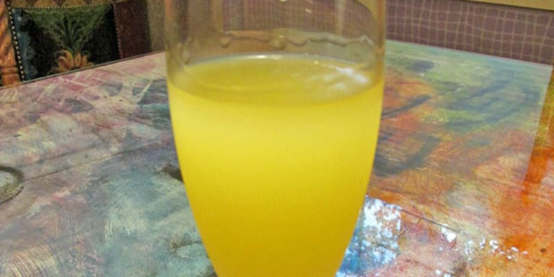 Wine glass filled with Limoncello