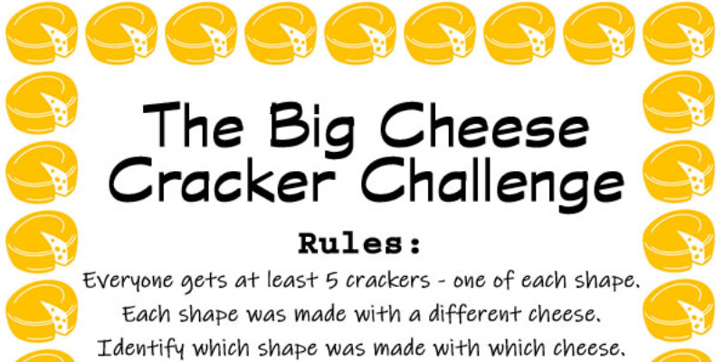 A flyer with a cheese challenge.